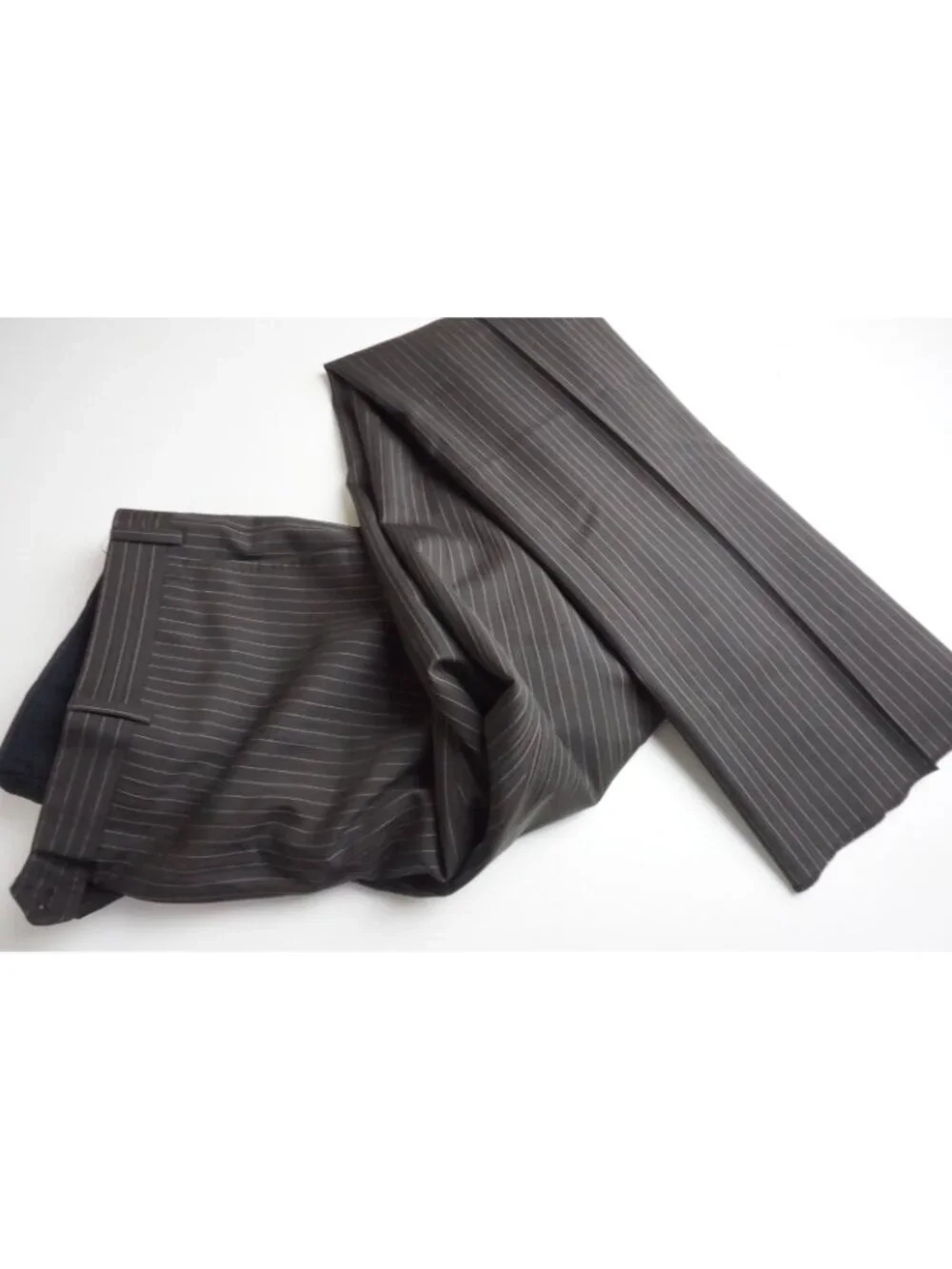 Sartoria Partenopea Brown Striped Wool 2 Pc Suit Jacket Pant 50 EU NEW